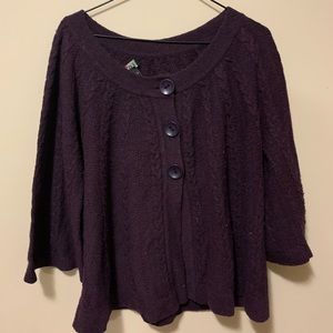Purple Button Up Cardigan